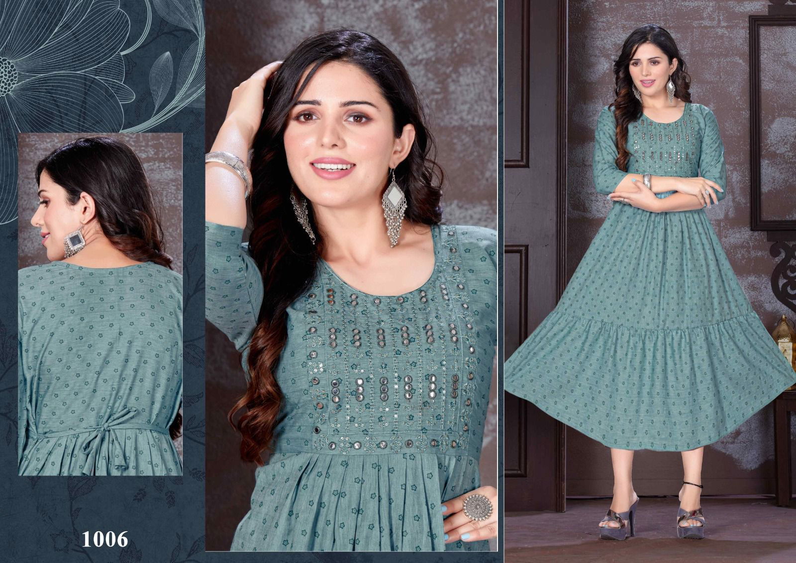 Beauty Fab Fabulous Bombay Rayon Embroidery Kurtis Catalog
